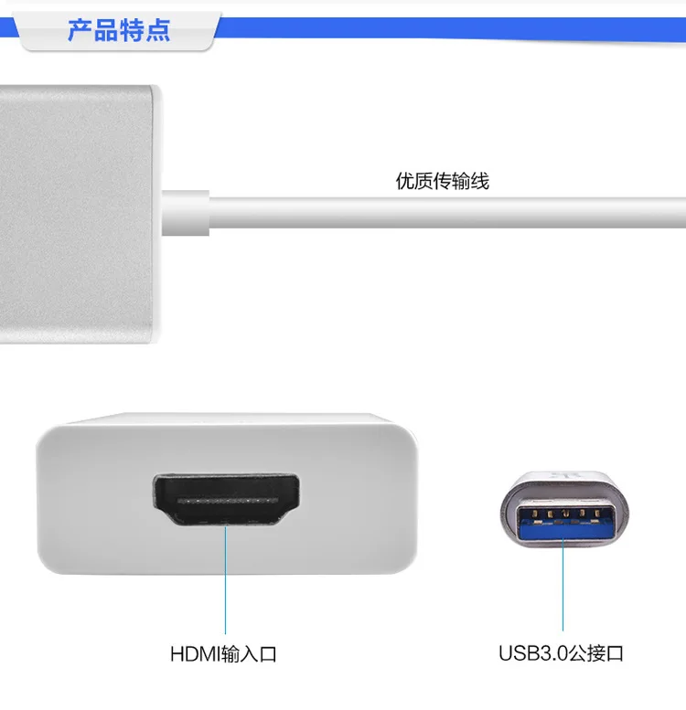 Новый Графический конвертер USB 3 0 в HDMI для HDTV LCD ПК ноутбука Аудио Видео |