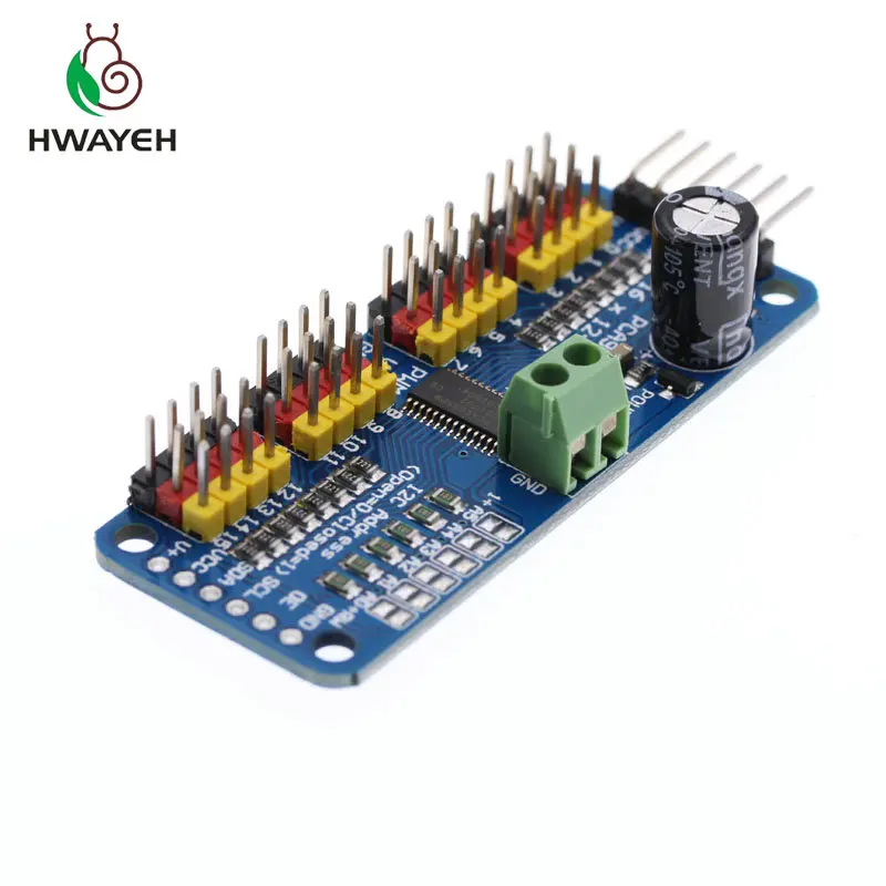 16-канальный 12-битный модуль PWM/Servo Driver-I2C интерфейса PCA9685 или защитный Raspberry pi |