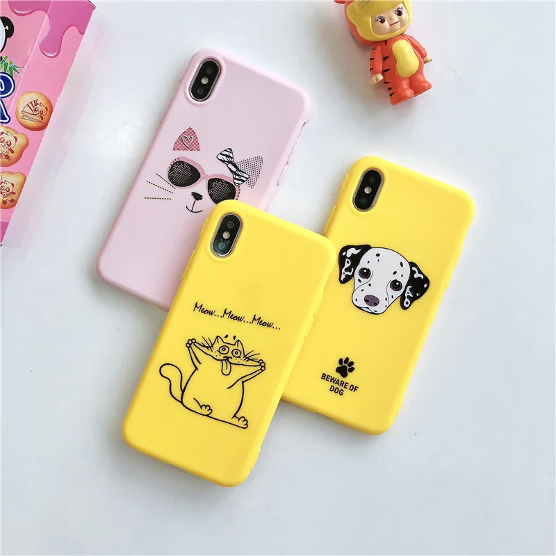 Для iphone 6S чехол для iPhone 7 Чехол X Xs принципиально милый мультфильм животных Мягкий