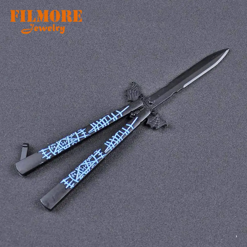 21 см World of Warcraft модель оружия меч брелок ручной работы WOW Frostmourne Swing нож Обучающие инструменты без Края Ножи-бабочки - Цвет: Black Butler
