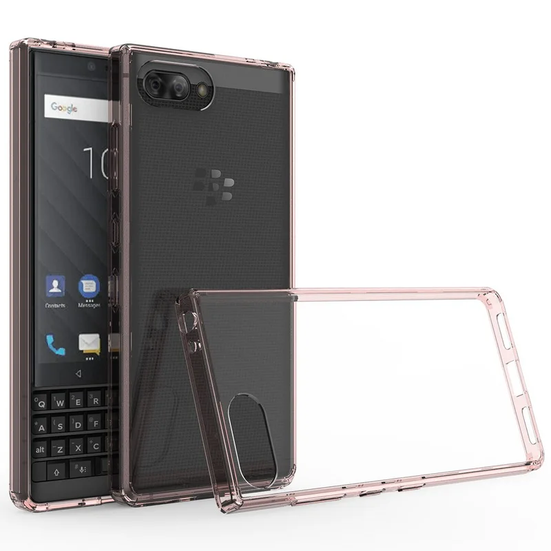 rose gold Для BLACKBERRY KEY2 чехол 4,5 Кристальный Гибридный Бампер прозрачная твердая акриловая задняя крышка чехол для BLACKBERRY KEY 2 KEYTWO KEY TWO BBF100 - Цвет: rose gold