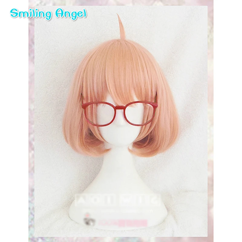 Kyokai no Kanata Kuriyama Mirai короткий оранжевый розовый синтетический парик для косплея +