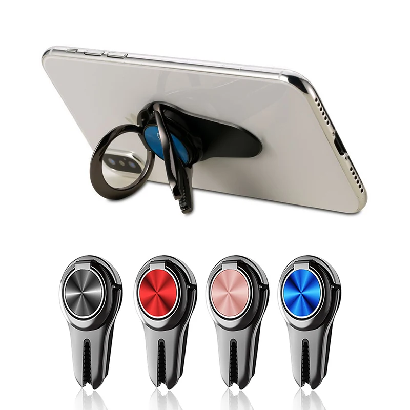 Car Phone Holder in Car Air Vent Mount Mobile Phone Finger Ring Holders Desk Stand Support For iPhone Xiaomi Pocophone F1 Huawei