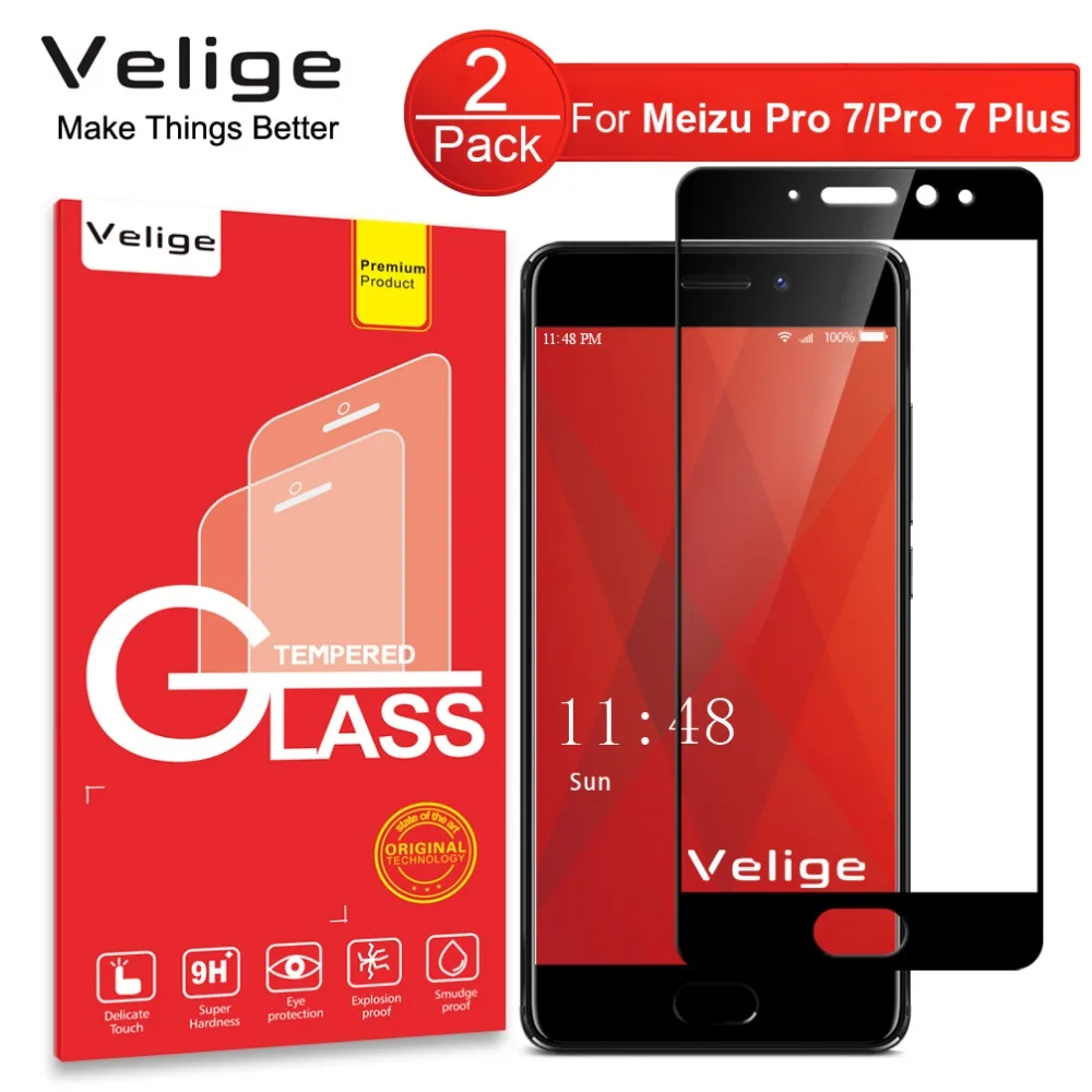 2 шт./упаковка Защитное стекло для экрана Meizu Pro 7 Plus Pro7 9H 2.5D|Защитные стёкла и