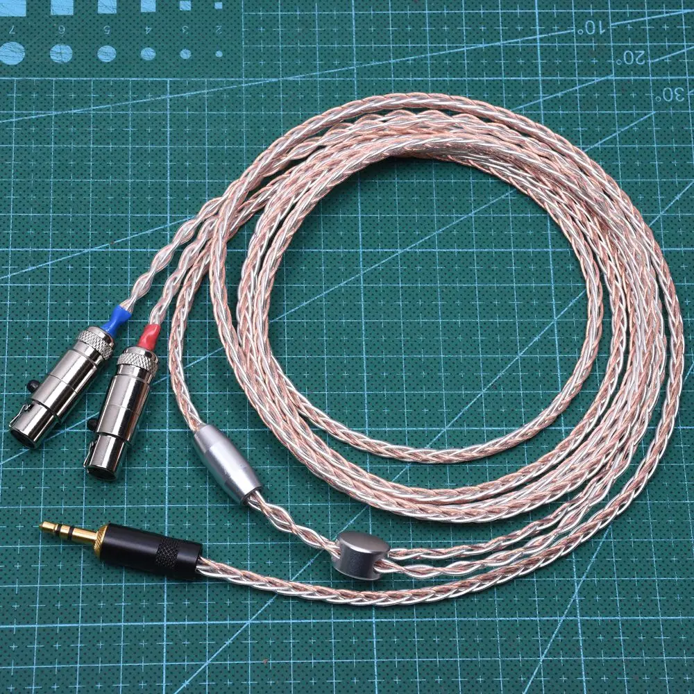 2 5 м Hi end 8 ядер 4 + литz оплетка 5N Pcocc Гибридный посеребренный кабель для наушников