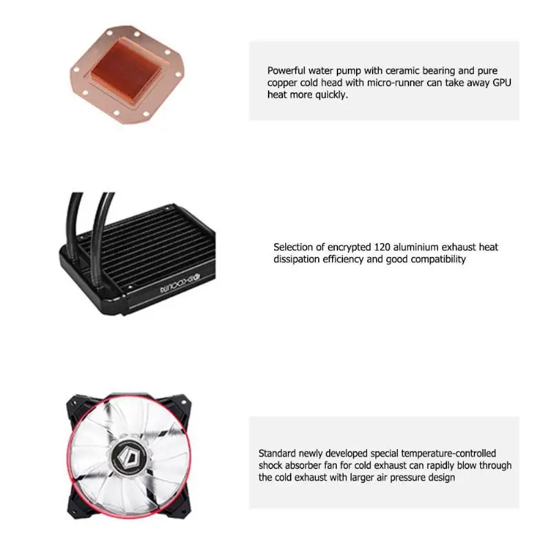 Frostflow Вентилятор охлаждения GPU радиатор 120VGA 4pin охладитель воды стат разъем для GeForce GTX/AMD R390/290/280 графика карты