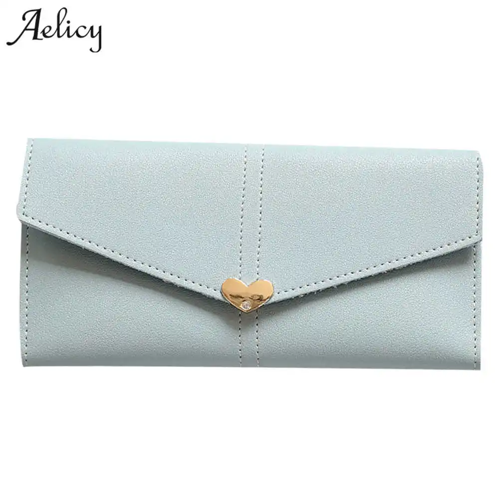 Женский кошелек Aelicy длинный мини в форме сердца для мелочи из искусственной