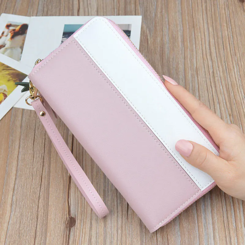 1 шт. Женский кошелек длинный дизайн на молнии для монет карт мобильного телефона
