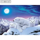 Полностью квадратнаякруглая дрель 5D DIY Алмазная картина крестиком полярный медведь 3D вышивка мозаика домашний декор подарки ZH