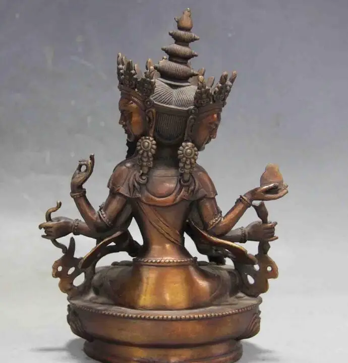 Тибетский буддистский храм красная бронза медь ушниша Виджая Гуань Инь Кван-Инь