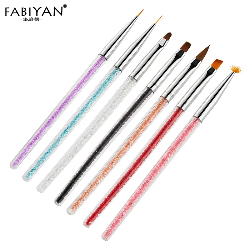 Кисть для дизайна ногтей 7 шт./компл. рисование ручка моделирующая плоская