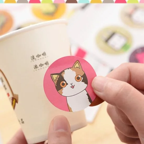18 шт./упак. Kawaii cat illust Стикеры дневник Примечания этикетка многофункциональный DIY