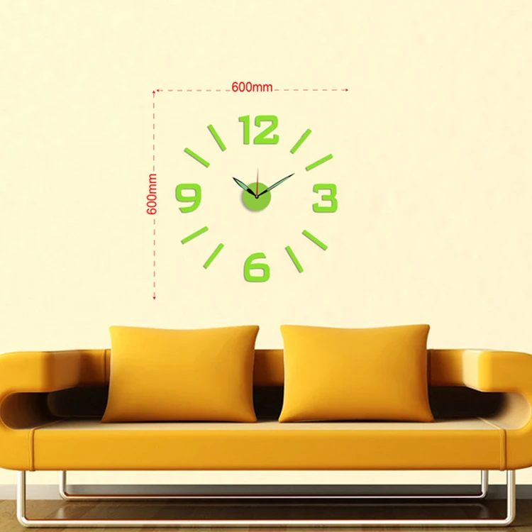 3D Большой Размер Украшения Настенные Часы часы кварцевые карманные градиент