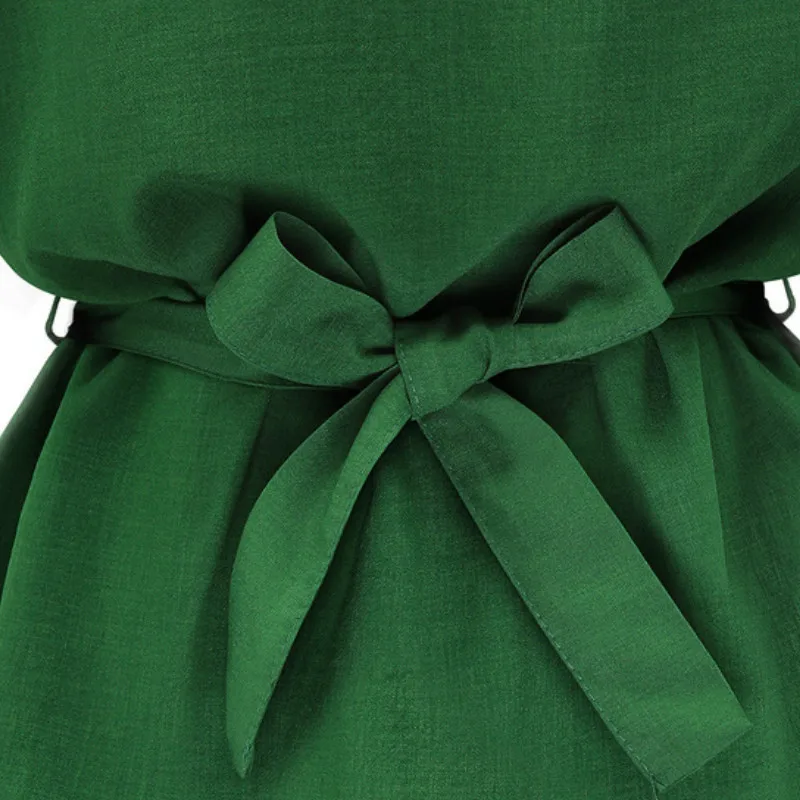 

Women Summer Women Shirts V-collar Cotton Linen Female Large Size Loose Waist Short-sleeved Batwing Sleeve Soild Green Blouses