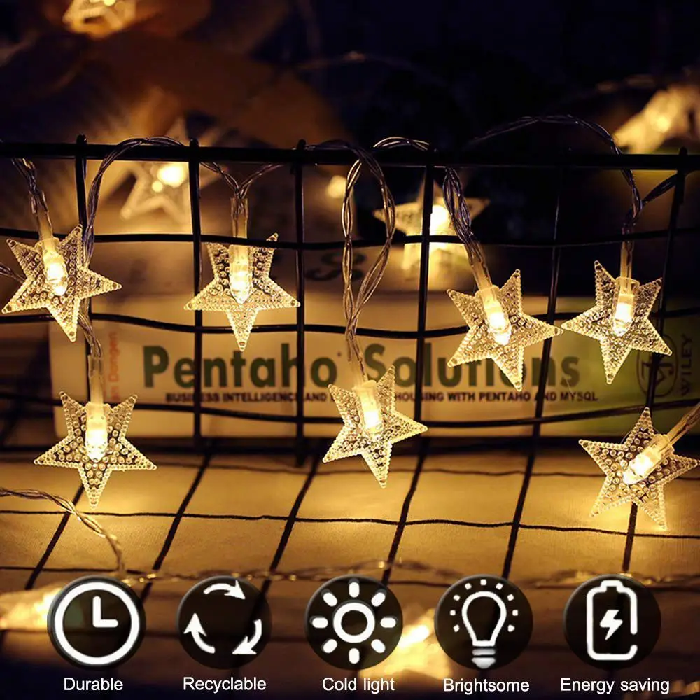 Star String Light 16Ft 50 LED Lighting Battery Powered Starry Fairy for Wedding Party Christmas Garden Paty | Освещение