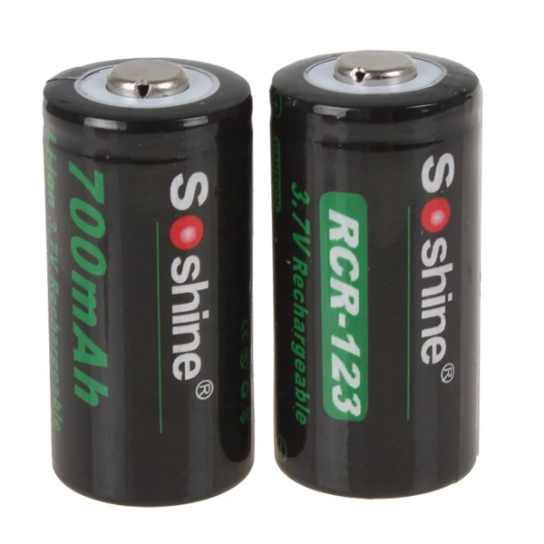 2 шт./лот Soshine RCR123 16340 батарея 700mAh 3 7 V литий-ионная аккумуляторная + ящик для