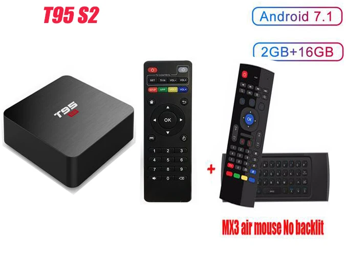 ТВ приставка T95 S2 на Android 7 1 2 + 16 ГБ Amlogic S905W 4 ядра ГГц Wi Fi|ТВ-приставки и медиаплееры|