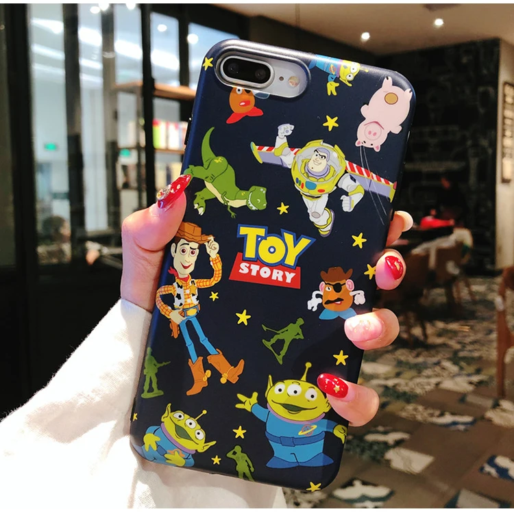 Для iPhone 8 8plus История игрушек Базз инопланетянин чехол + закаленное стекло экран