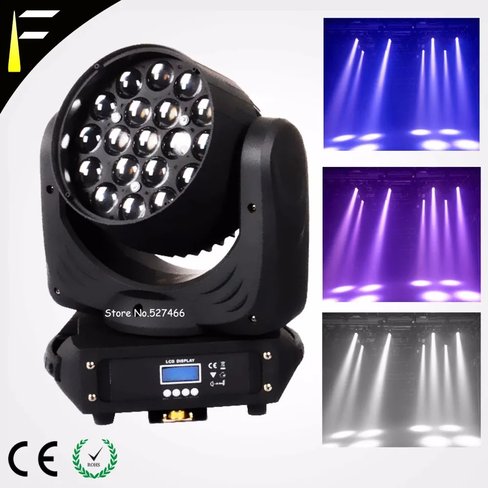 Четырехъядерный светодиодный прожектор с движущейся головкой 19*12 Вт RGBW для