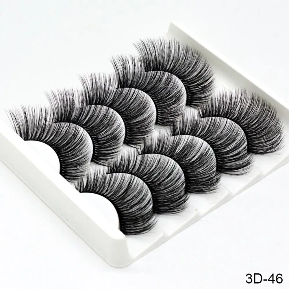 SEXYSHEEP 5 пар 3D Искусственные норковые ресницы длинные ресницы Wispy макияж инструменты для наращивания красоты Wimpers 13 видов стилей - Цвет: 3D-46