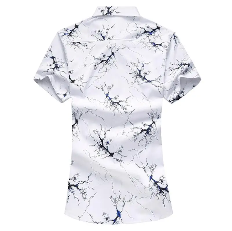 M 7XL Мужская гавайская рубашка 2018 мужской Повседневное Camisa Masculina печатных Пляжные