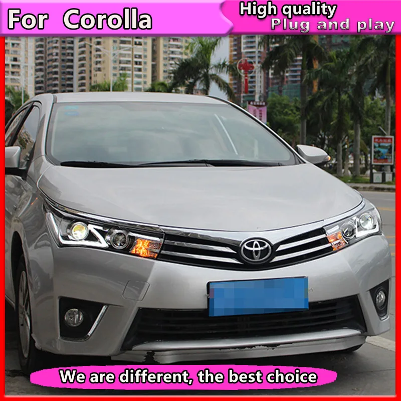Автостайлинг для Toyota Corolla фары 2014 2016 Altis светодиодный ные DRL Биксеноновые линзы