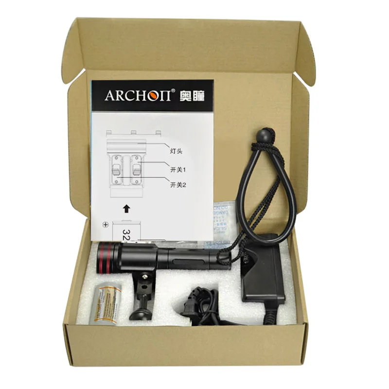 Водонепроницаемый подводный светильник ARCHON 2600lm УФ/красный/белый свет для