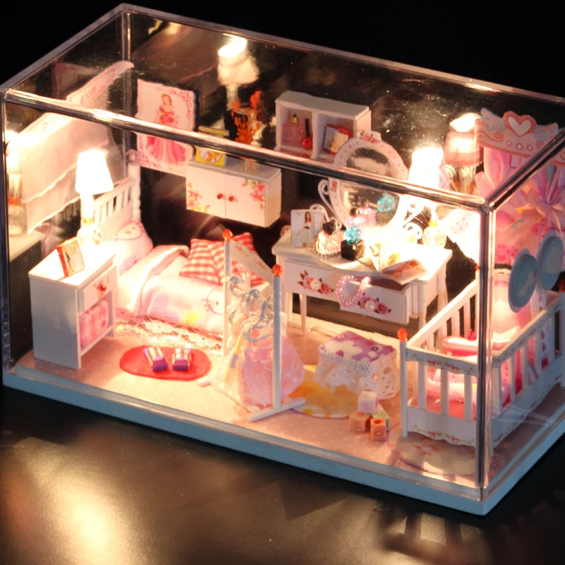 

Handmade Doll House Furniture Miniature DIY Doll Houses Miniature Dollhouse Wooden Toys For Children Wooden Doll House for Girls
