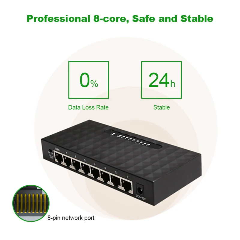 Гигабитный коммутатор Nerwork с 8 портами 10/100/1000 Мбит/с гигабитный Ethernet сетевой