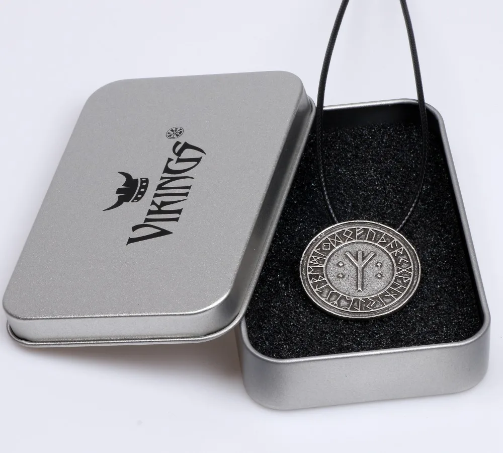 Драгоценные ожерелья викингов Algiz Rune Talisman Life Рунический амулет подвески