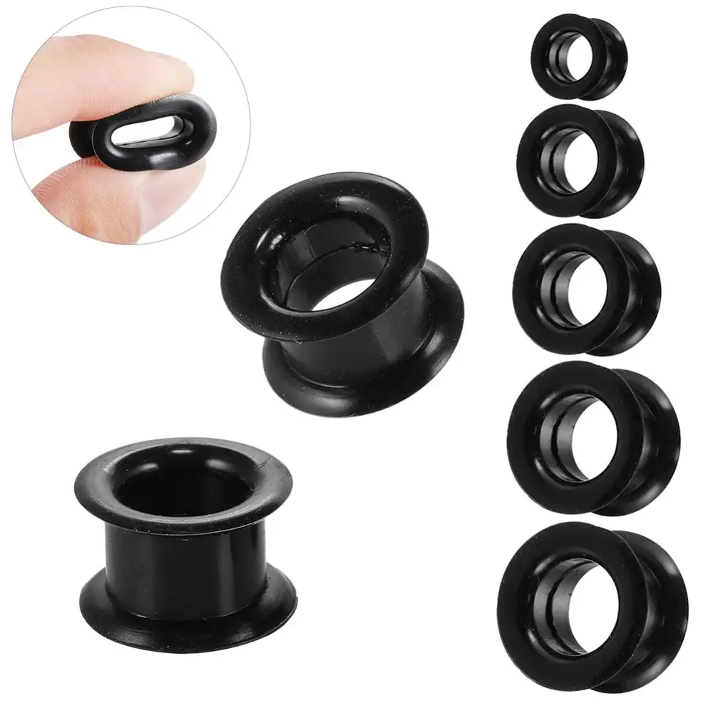 2pcs/lot Hollow Silicone Flexible Double Flared Flesh Ear Tunnel Plugs Gauge Expander Stretchers Piercing Jewelry 3mm-40mm