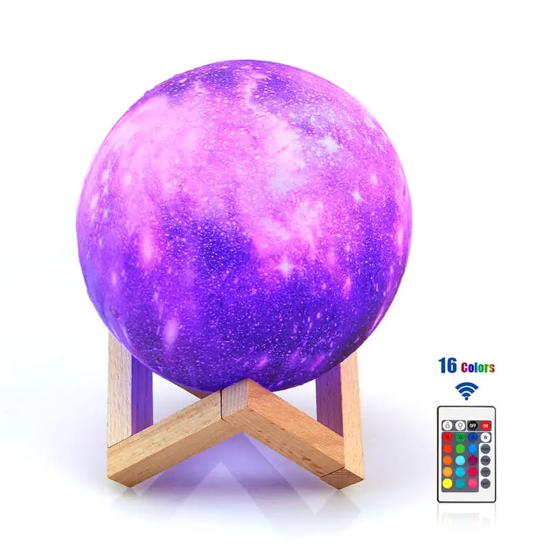 changeable 3D луна светильник светодиодный ночной Светильник Galaxy USB Star шар печать стол луна светильник s украшения дома на день рождения креативный подарок дропшиппинг - Испускаемый цвет: changeable