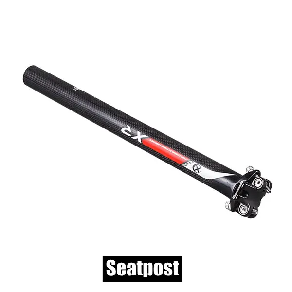 SeatPost XRIDE XR углеродное волокно MTB велосипедные комплекты для руля горный велосипед плоский или подъемный Руль+ стержень+ подседельный штырь - Цвет: SeatPost