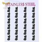 Модные серьги с животными, серьги-гвоздики с черным котом, серьги-гвоздики из нержавеющей стали, оптовая продажа, 12 пар, ювелирное изделие в подарок