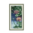 Набор для вышивки крестиком сделай сам, набор фиолетовых вертикальных материалов для украшения мебели, китайские характеристики lotus