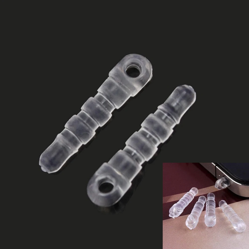 100Pcs 3.5mm Mobile Phone Earphone Jack PVC Transparent Dust-Proof Plug For iphone ios Android #20 | Мобильные телефоны и