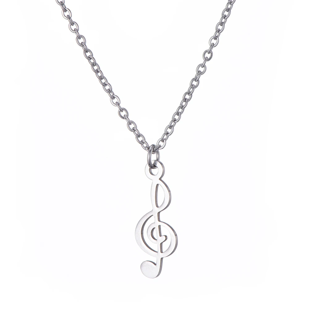 Женское ожерелье с длинной цепочкой Music Note золотое из нержавеющей стали цепочка