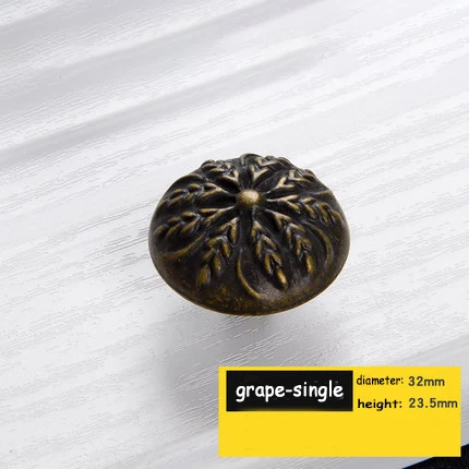 grape-single Европейские бронзовые ручки для шкафа, фурнитура для домашнего декора, антикварная мебель, ручки для шкафа, ящика, двери шкафа, мульти-тип - Цвет: grape-single