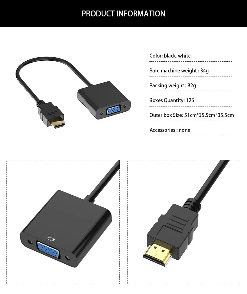 1080P HDMI к VGA адаптер цифро-аналоговый преобразователь кабель для Xbox PS4 ПК ноутбук ТВ коробка к проектору дисплей HD tv