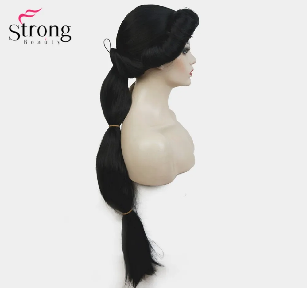 StrongBeauty Косплей парики Жасмин Принцесса длинный черный парик синтетические