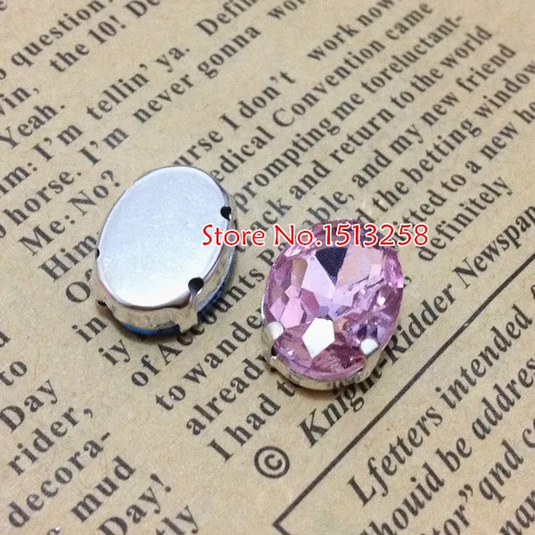 

Pink Color Sew On Crystal Oval Fancy Stone With Metal Claw Setting8x10mm,10x14mm,13x18mm,18x25mm,20x30mm For Jewelry,garment