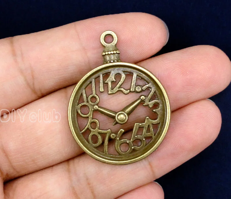 20pcs антикварные бронзовые часы Подвески 39x30мм|charm pendant|clock charmbronze charms pendants |