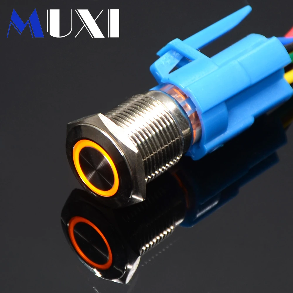 Водонепроницаемый металлический кнопочный переключатель со светодиодной