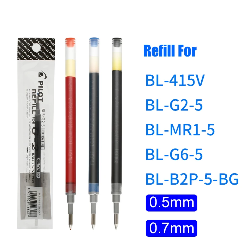 Japanese Stationery PILOT 0.5mm 0.7mm Gel Pen Refill For G2 Sign Pen Student Pen Smooth Gel Ink Office Supplies BLS-G2-5