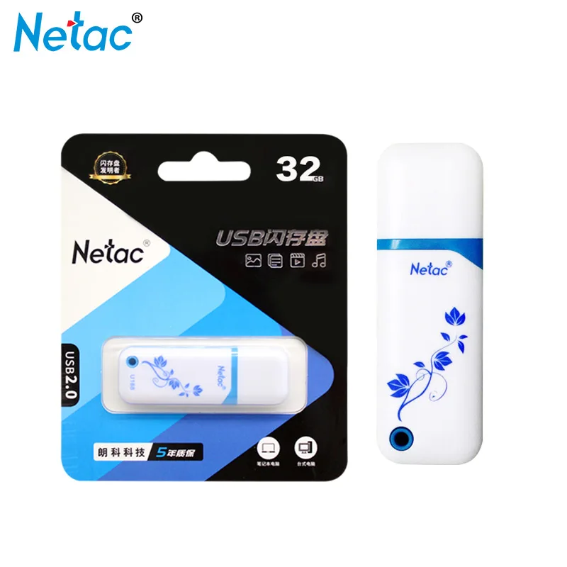 USB флеш-накопитель Netac U188 32 ГБ высокоскоростной USB 2,0 компактный флеш-накопитель 64 Гб флешка