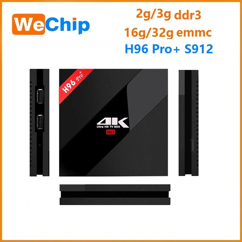ТВ приставка Wechip H96 Pro Plus Android 7 1 восьмиядерная Amlogic S912 3G 32 ГБ 2 4/5 8 ГГц Wi Fi HDMI 4K HDR BT4.1