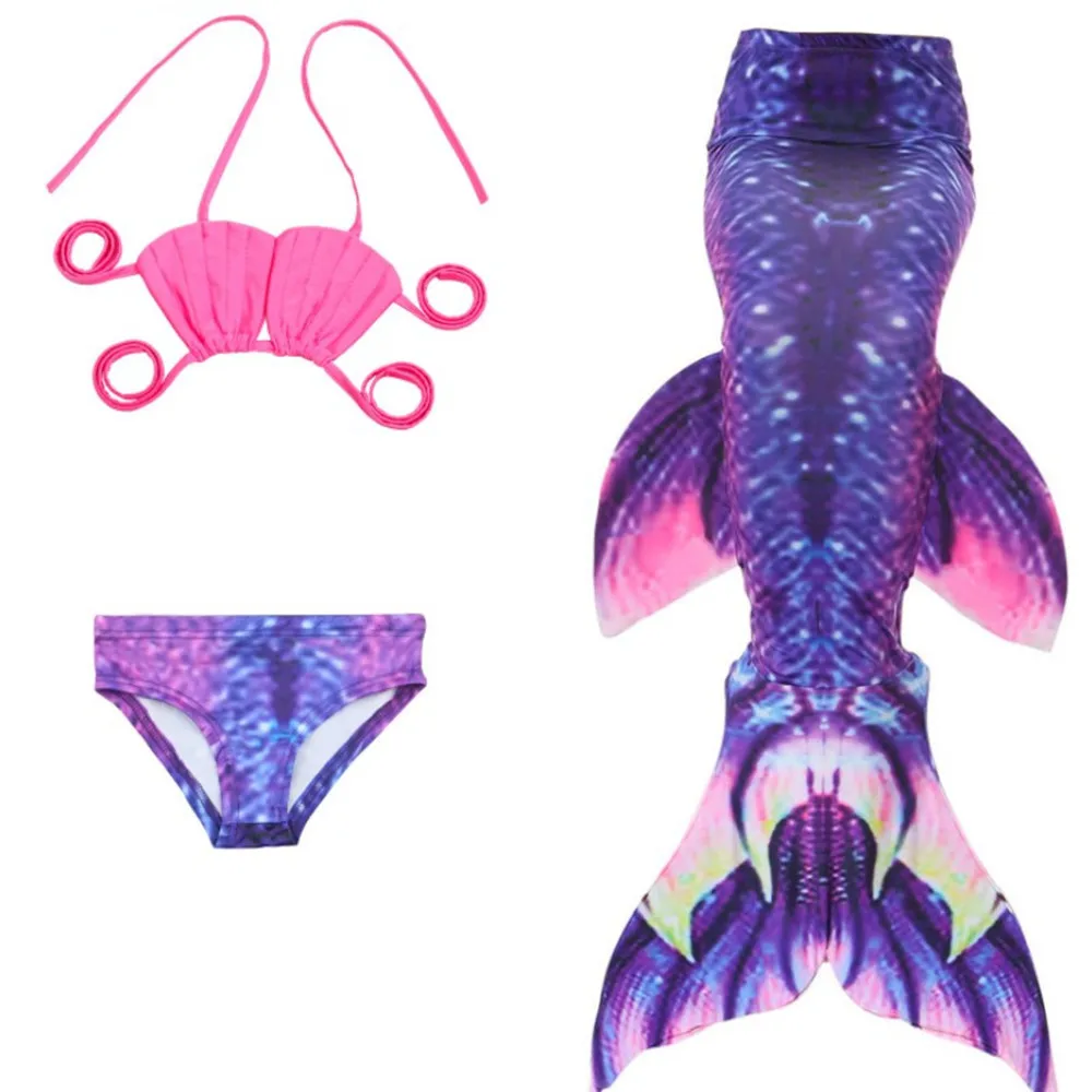 Girl Bikini Mermaid Swimsuit 3-piece Sets Toddler Summer Clothing Beach Tail Swimwear Teenage Girls Clothes 10 12 Years | Детская одежда