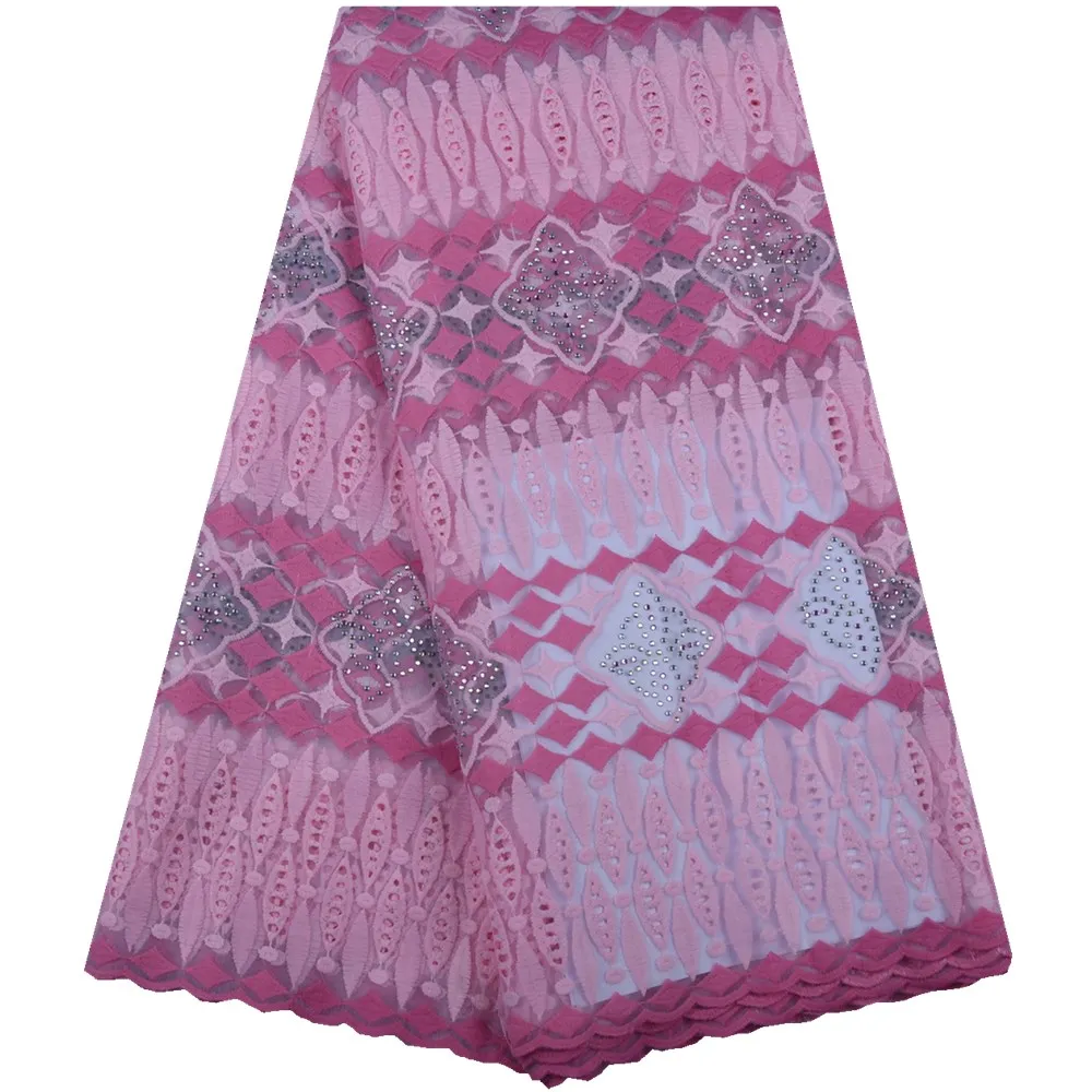 

Latest African Tulle Lace Fabric 2019 African Lace Fabric High Quality French Pink Net Lace Fabric For Nigeria Women Dress S1600
