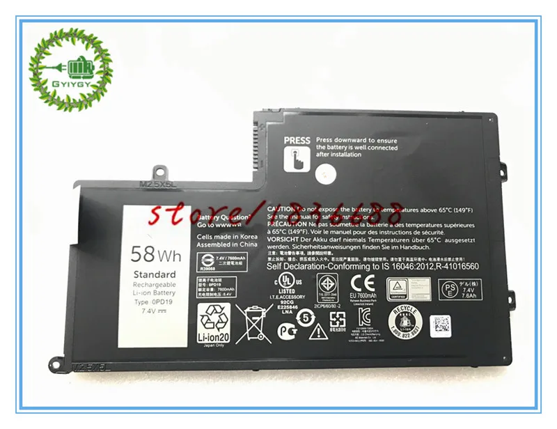 Аккумулятор GYIYGY 7 4 V 58WH 0PD19 OPD19 для Dell Latitude 3550 i5547 3750sLV 15 ''OPD19|Аккумуляторы