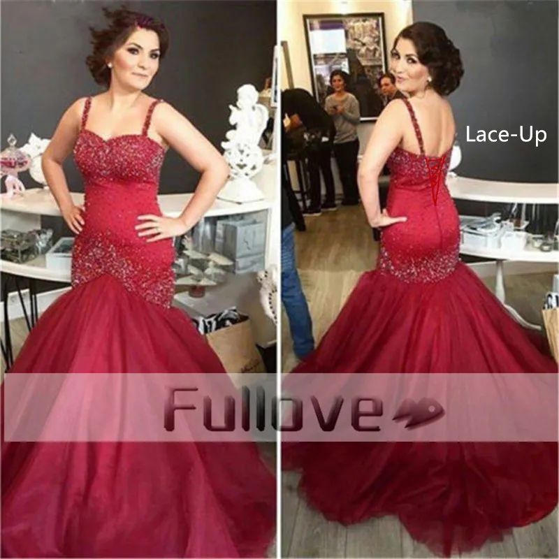 

Lavish Burgundy Sweetheart Mermaid Long Wedding Dresses 2019 Sexy Slim Cut Lace-Up Crystal Bridal Gown Vestido De Noiva Gelinlik